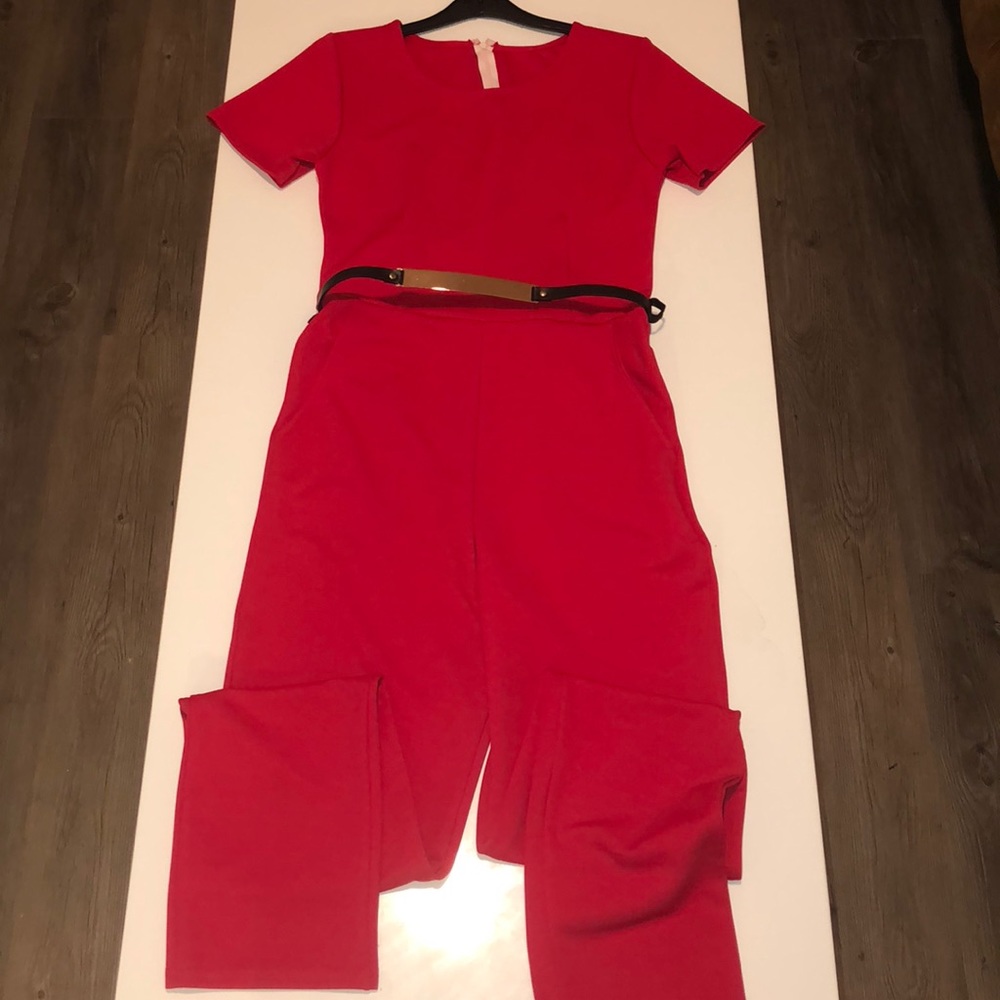 {Boutique Item} Gold Plated Belt Jumpsuit